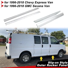 Slip-On Rocker Panel Left & Right Side For 1996-18 Chevy Express GMC Savana Van 