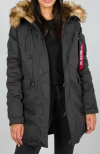 Alpha Industries Women Cold Weather Jacket Explorer - Xs - Size 8 - Replica Grey