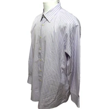 Mario Tomei Men's Size XL Stripe Cotton Long Sleeve Casual Shirt Made In Canada