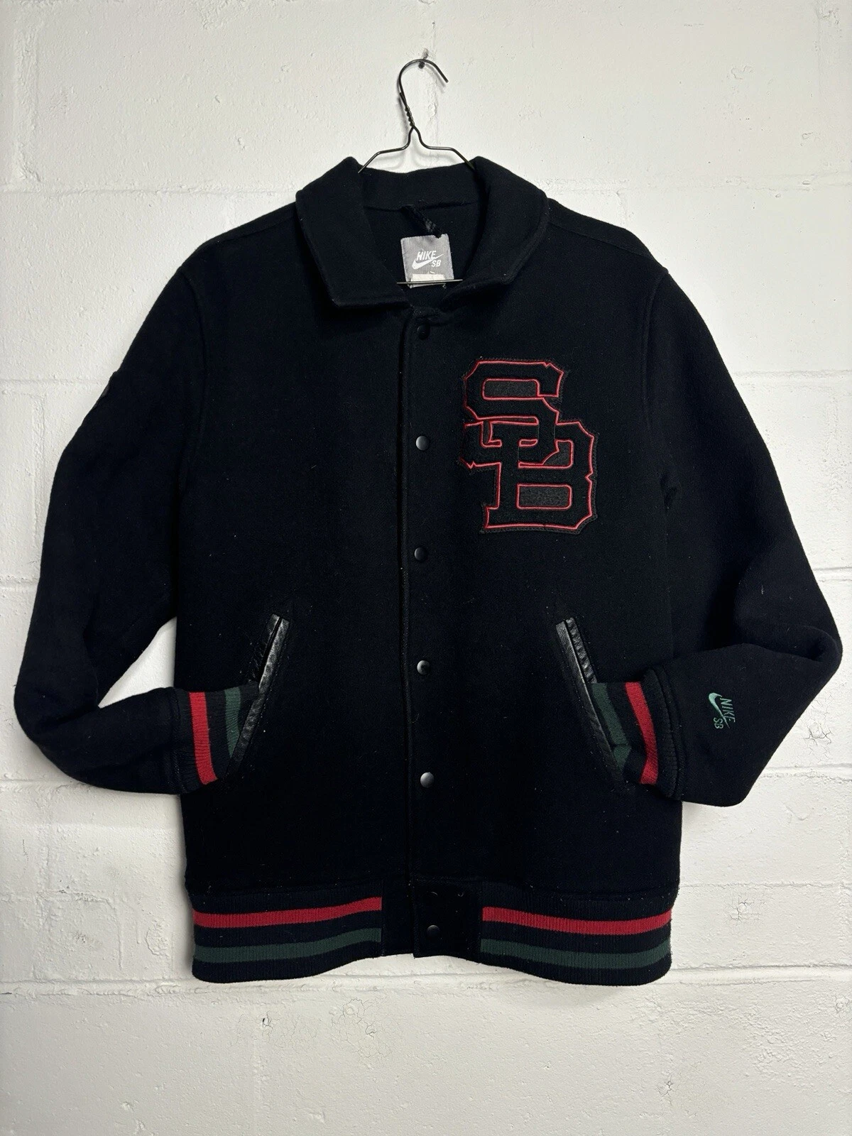 Veste universitaire Nike SB laine (G U C I) VESTE RESN TAILLE GRAND L NETTOYÉE À SEC