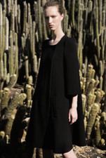 Co Essentials - New $2,400 Black 3/4-sleeve "trapeze" Dress Coat (uber-rare!!) S