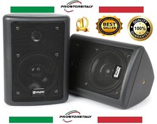 COPPIA DIFFUSORI ALTOPARLANTI AUDIO DA PARETE MURO + STAFFE 150W VERSIONE BLACK 