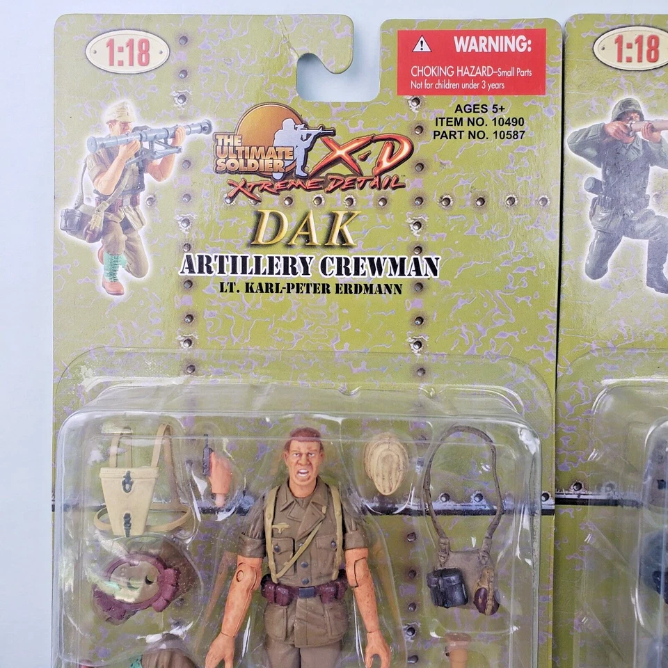 Lote de 2 figuras de infantería alemana 1:18 The Ultimate Soldier Wermacht & Dak 2008 Foto 3 de 4