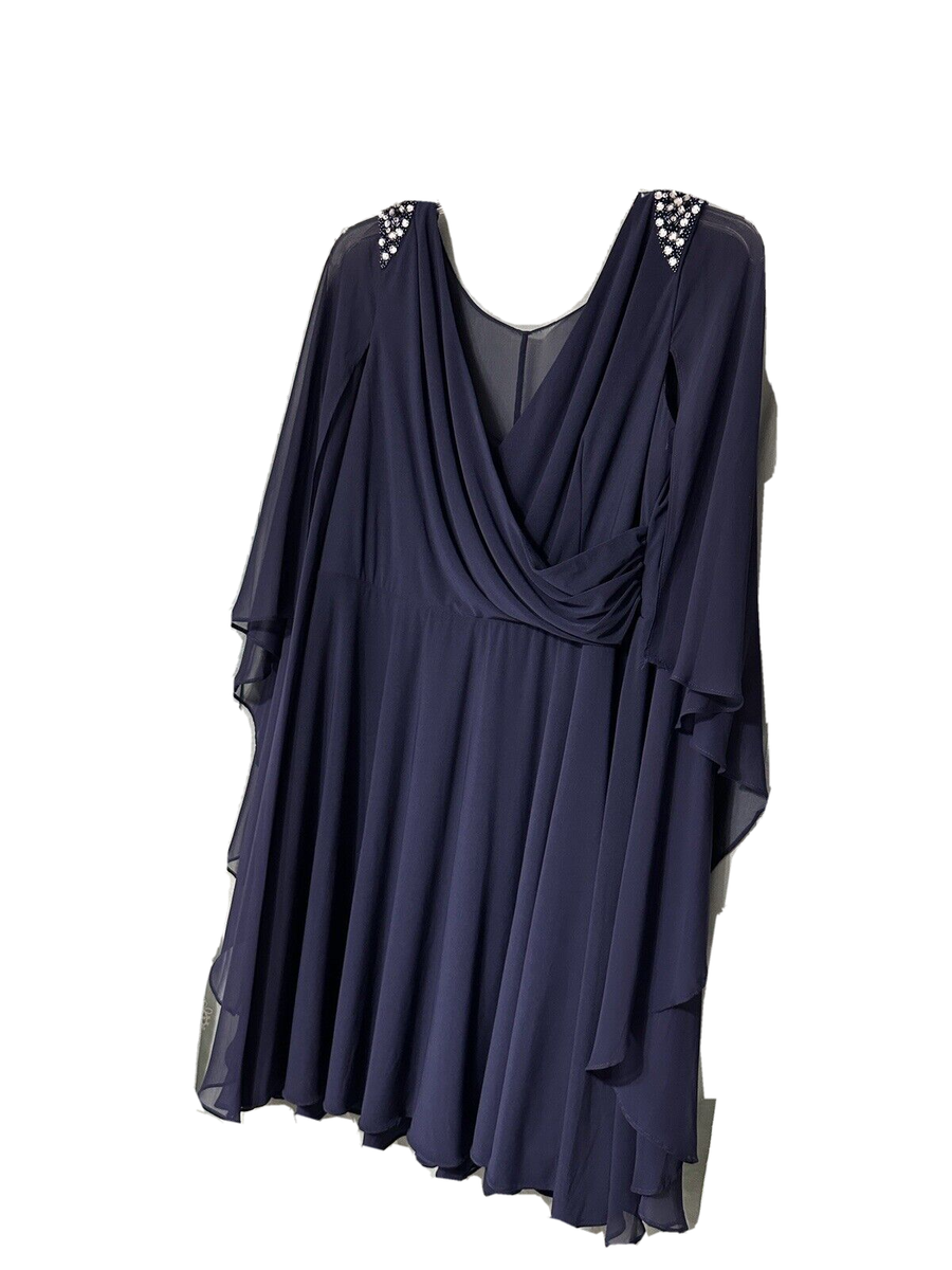 navy blue chiffon overlay dress NWT, White By Vera Wang Navy Blue Strapless Chiffon Overlay SZ 0