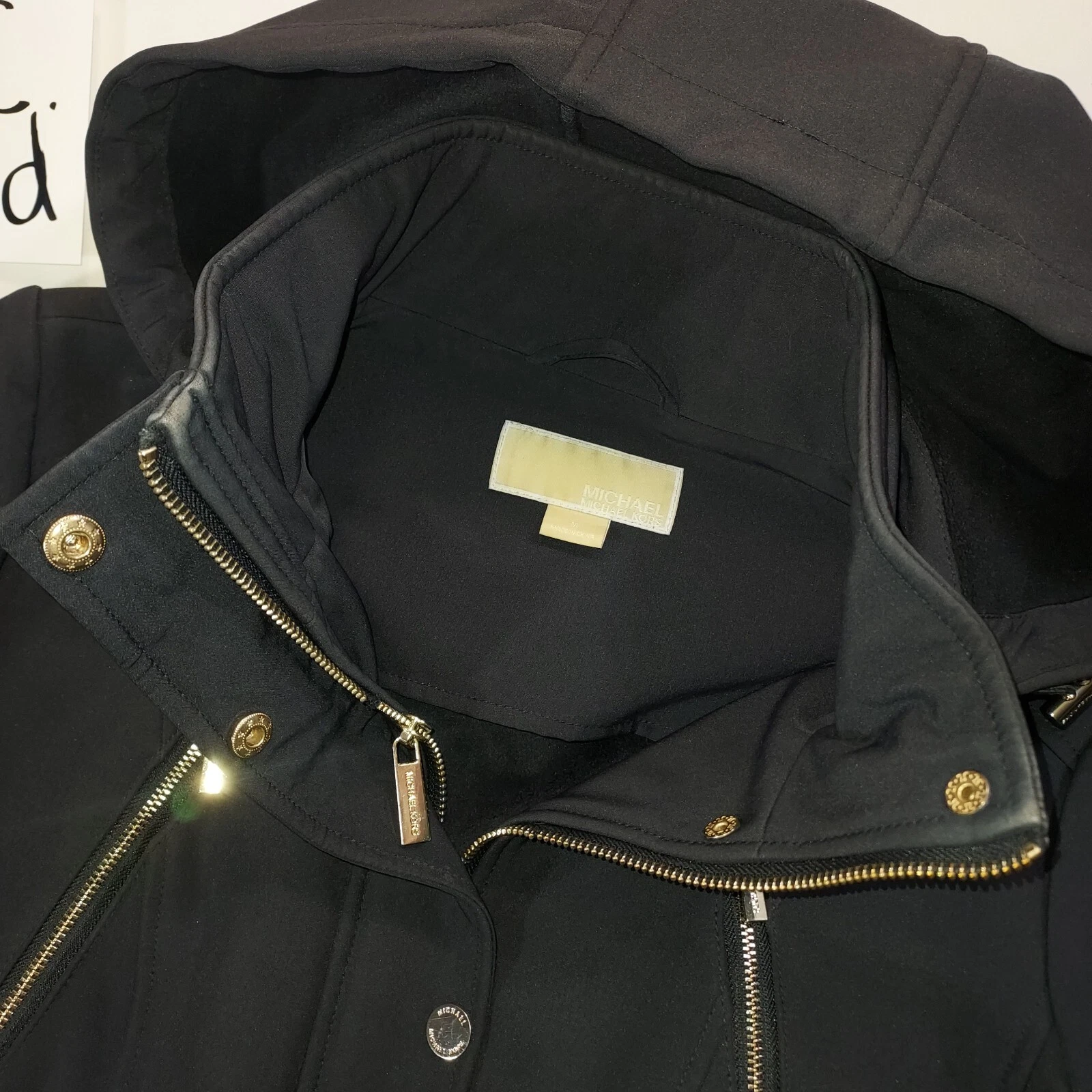 Cappotto donna Michael Kors softshell con cappuccio rimovibile MED vedi note TLC necessario