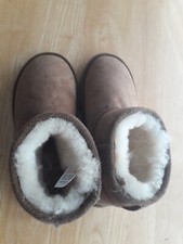 100% Sheepskin Womens / Slipeppers/Boots Classic Mini  Casual Pull-On Ankle UK 6