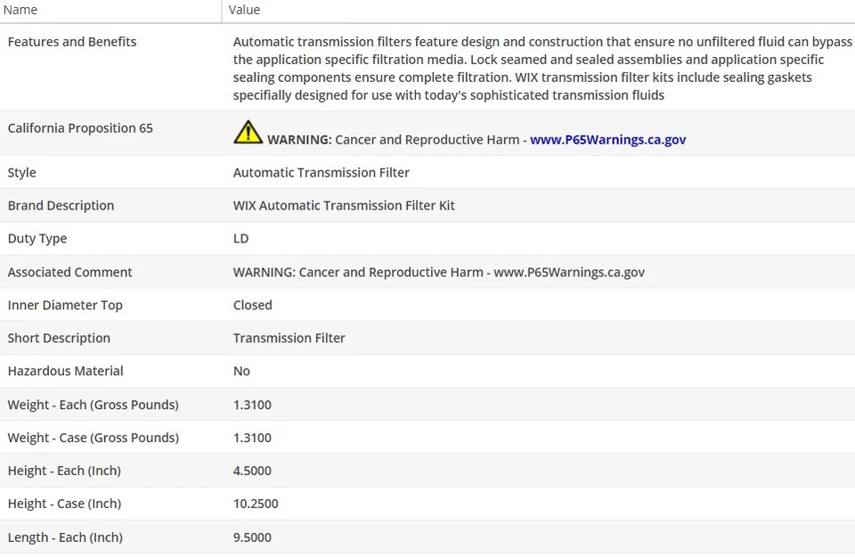 Filtro de aceite tipo OEM WIX para Chevrolet K2500 1999-2000 V8-7,4 L Foto 3 de 4