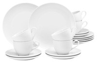 Seltmann Amina Kaffeeservice 18-Teilig FüR 6 Personen Weiß Porzellan