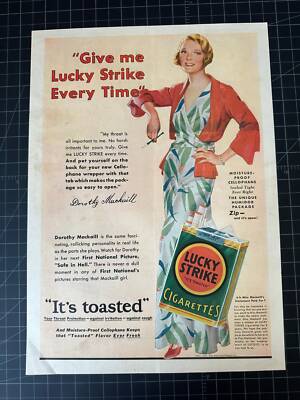 Vintage 1935 Lucky Strike Cigarettes - Dorothy Mackaill