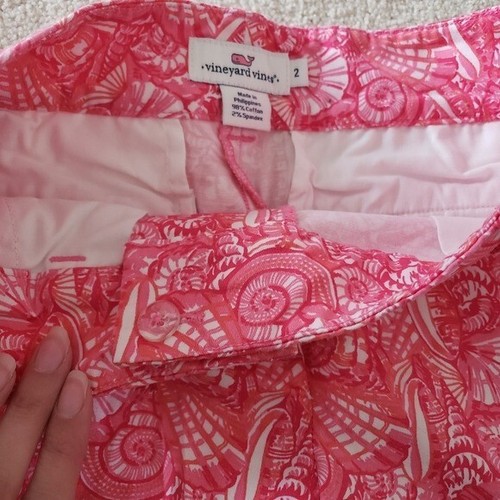 Vineyard Vines Pink/White Shell Print Shorts sz2 - Picture 6 of 11