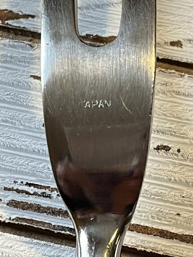 Juego de tallas moderno de mango de madera cónica de mediados de siglo cuchillo borde de ciervo, tenedor Japón - Imagen 6 de 12