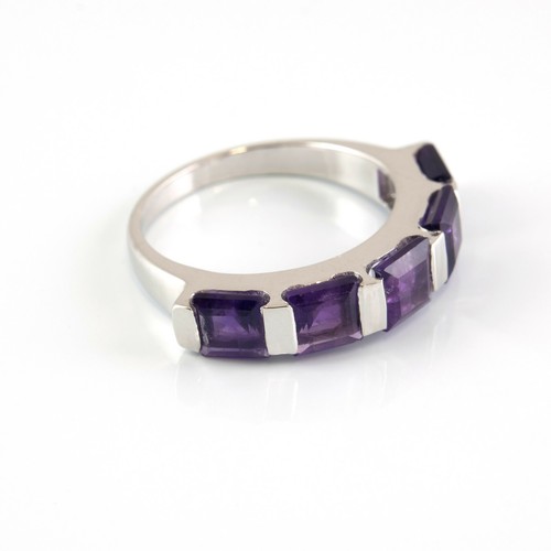 Anillo Amatistas en Plata de Ley Complementos de Mujer Joyería de Moda - Imagen 4 de 4