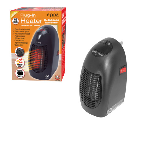 400 Watts Elpine Plug-In Heater With Remote No Wire,The Wall-Outlet Space  Heater | eBay