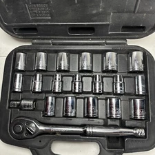 Powerbuilt 1/2" Drive SAE and Metric Socket Set 20PCS - USED