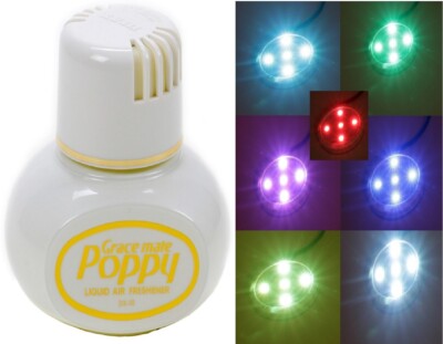 Lufterfrischer Duft Jasmin Poppy LED Multicolor Beleuchtung 5V USB LKW Auto KFZ