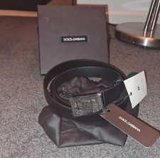Dolce And Gabbana Leather And Fabric Black Belt. 100cm / 40 inches. New.