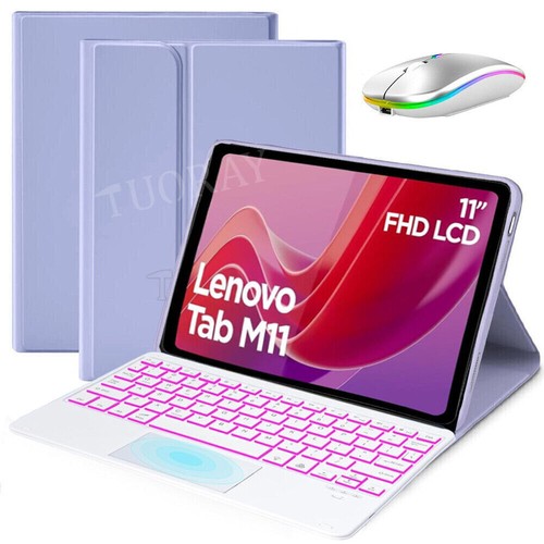 For Lenovo Tab M11 TB-330FU 11" 2024 Backlit Keyboard with Touchpad Case Mouse - Photo 27/49