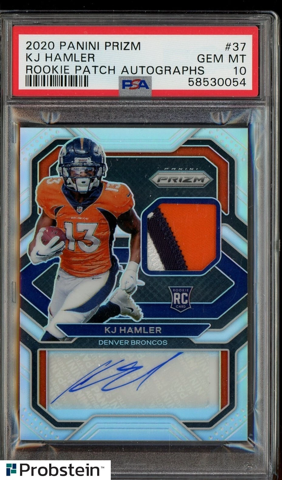 KJ Hamler Panini Prizm Rookie Patch Autographs #37 Base
