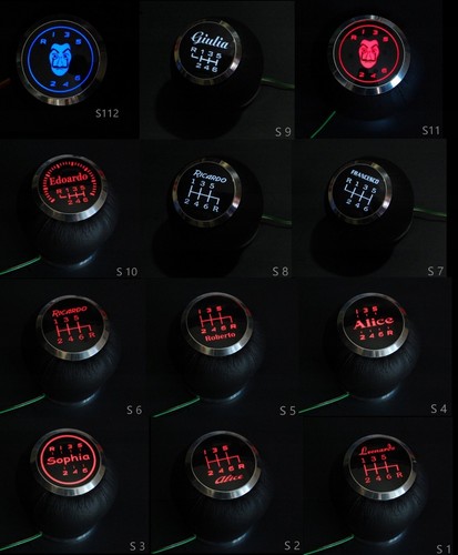 VW Pomello di cambio retroilluminato Rivestimento in vera pelle /LED ROSSO/BLU - Picture 11 of 20