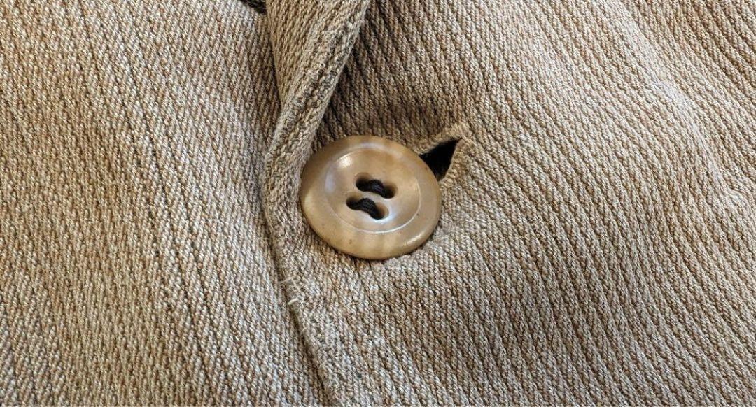 1920s French Vintage Sack Coat Brown Pique - Rare Design 1920s French Vintage Sack Coat Brown Pique - Rare Design