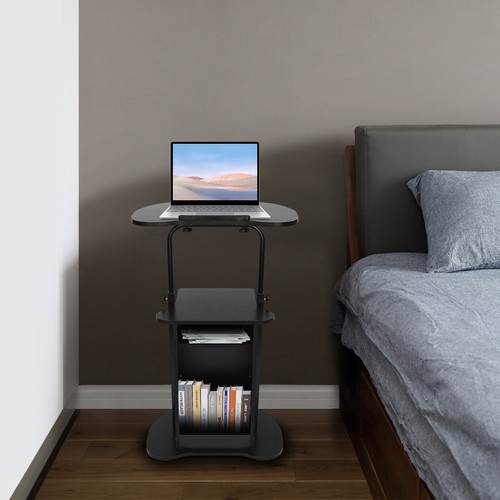 Multifunction Mobile Podium Desk Portable Sit to Stand Lectern Height Adjustment - Picture 14 of 23