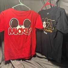 Disney Mickey Mouse Youth T-Shirt Bundle, 2021 Family Vacation Classic Red, Si