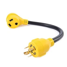  18 Inch RV Generator Adapter with Grip Handle - 30 Amp 4 Prong Locking Male 