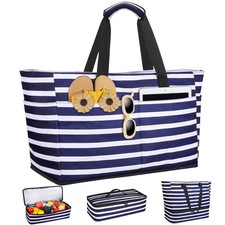 ISEYOU Borsa Mare Donna Grande XXL con Borsa Frigo Staccabile, Borsa Spiaggia Fa