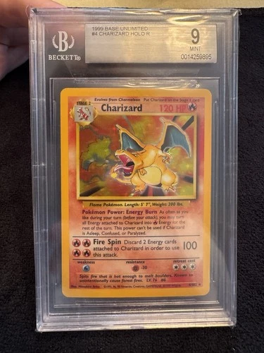Pokemon Charizard Base Set Unlimited Holo Rare #4 BGS 9 Mint