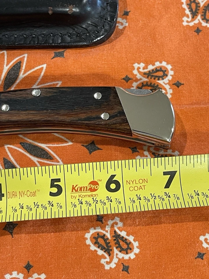 Vintage Buck 112 2 Dot Nickel Silver-Beautiful Knife-1974to1980, With Sheath - Image 4 of 4