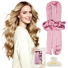Textured Satin Heatless Curls Overnight, Heatless Hair Curler Curling Set for Wo