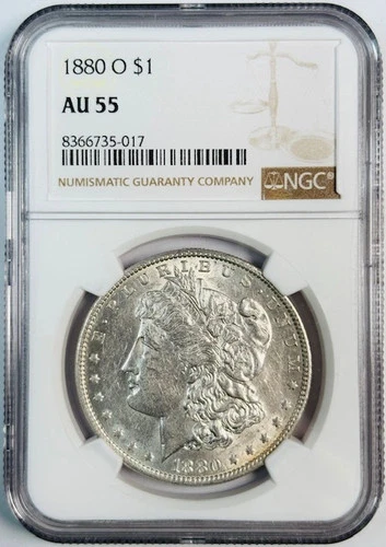 1880 O Morgan Silver Dollar NGC AU-55