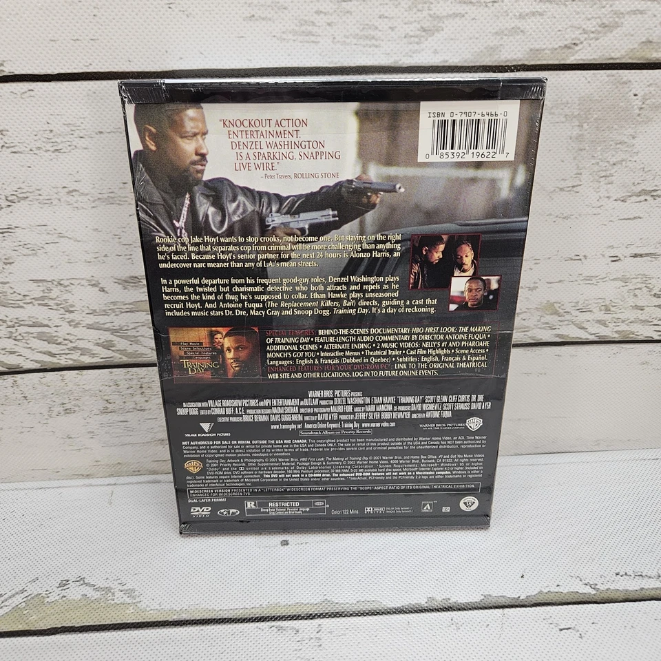 Training Day DVD 2002 Widescreen Movie Denzel Washington New Sealed Vintage - Image 2 of 4