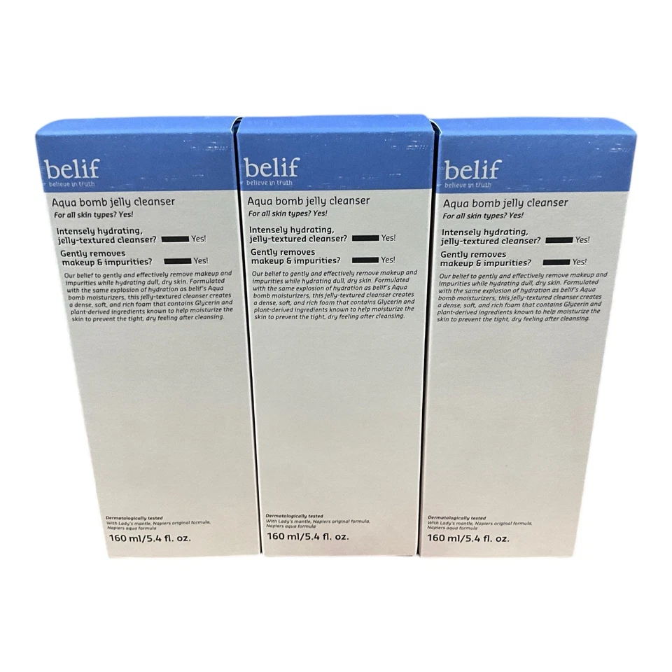 6-Pack Belif Aqua Bomb Jelly Cleanser 5.4 Oz & Hydrating Toner 6.75 Oz Bundle - Image 2 of 4