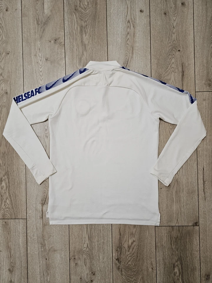 CHAQUETA DE FÚTBOL DE ENTRENAMIENTO CHELSEA 2018 2019 BLANCA CREMALLERA DE ENTRENAMIENTO DE FÚTBOL 1/3 M NIKE Foto 2 de 4