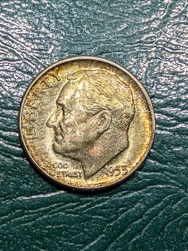 1953-P Roosevelt Dime Gem BU Awesome Toned Gem