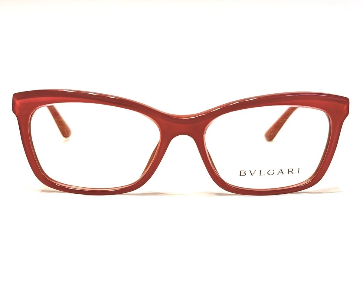 Bulgari BVLGARI 4086-B 826 Red Crystal Eyeglasses Frame 54-17 135 Made In Italy Bvlgari Red Plastic Eyeglass Frames for sale | eBay main image 3