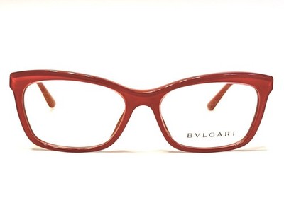 Women's Bvlgari Eyeglasses Frames BV4116B 5380 Red & Gold Square 52/16~140 NEW
