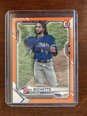 Bo Bichette 2021 Bowman Paper #7 Orange Border Parallel /25 Toronto Blue Jays