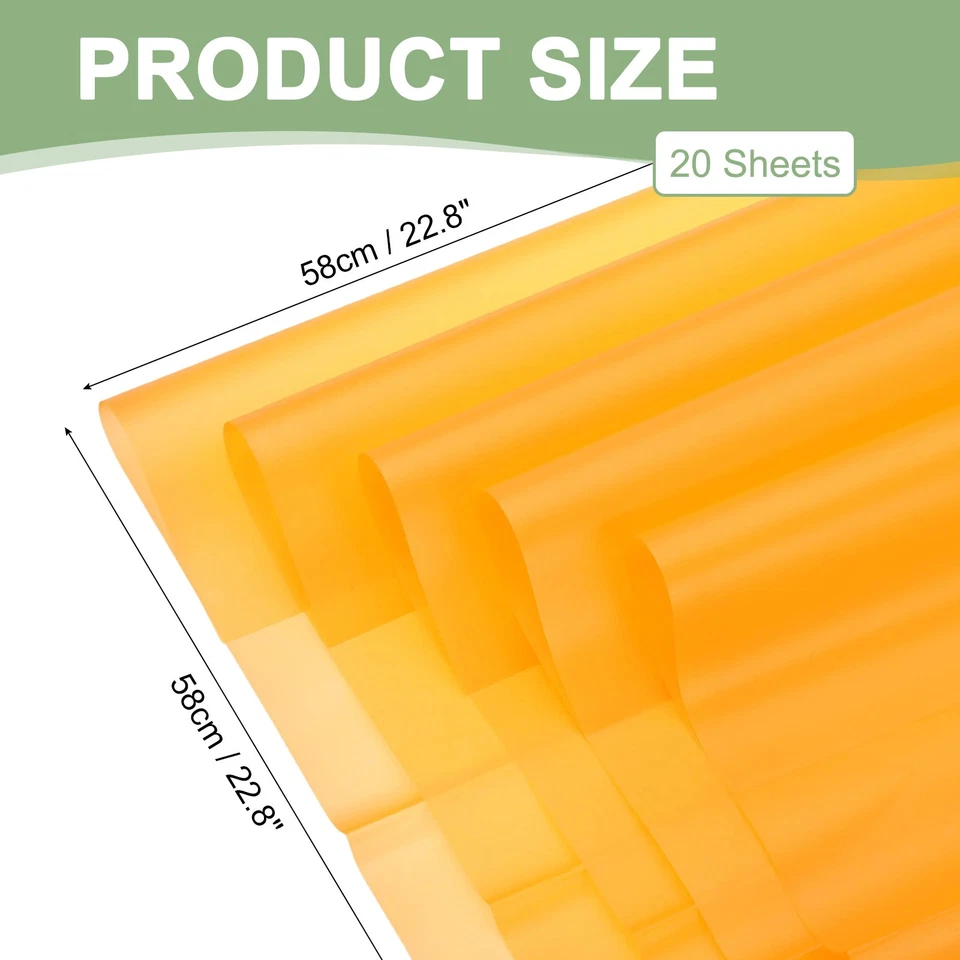 20 Hojas Flor Regalo Papel Impermeable Naranja Foto 2 de 4