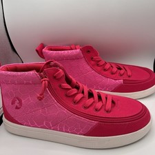BILLY Footwear Girls WDR High Top Classic Zip Up Sneaker Hot Pink Shimmer Sz 8W