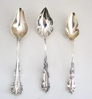 3 Sterling Grapefruit “Florentine” / “Azalea”  Citrus Spoons. Gorham, Blackinton
