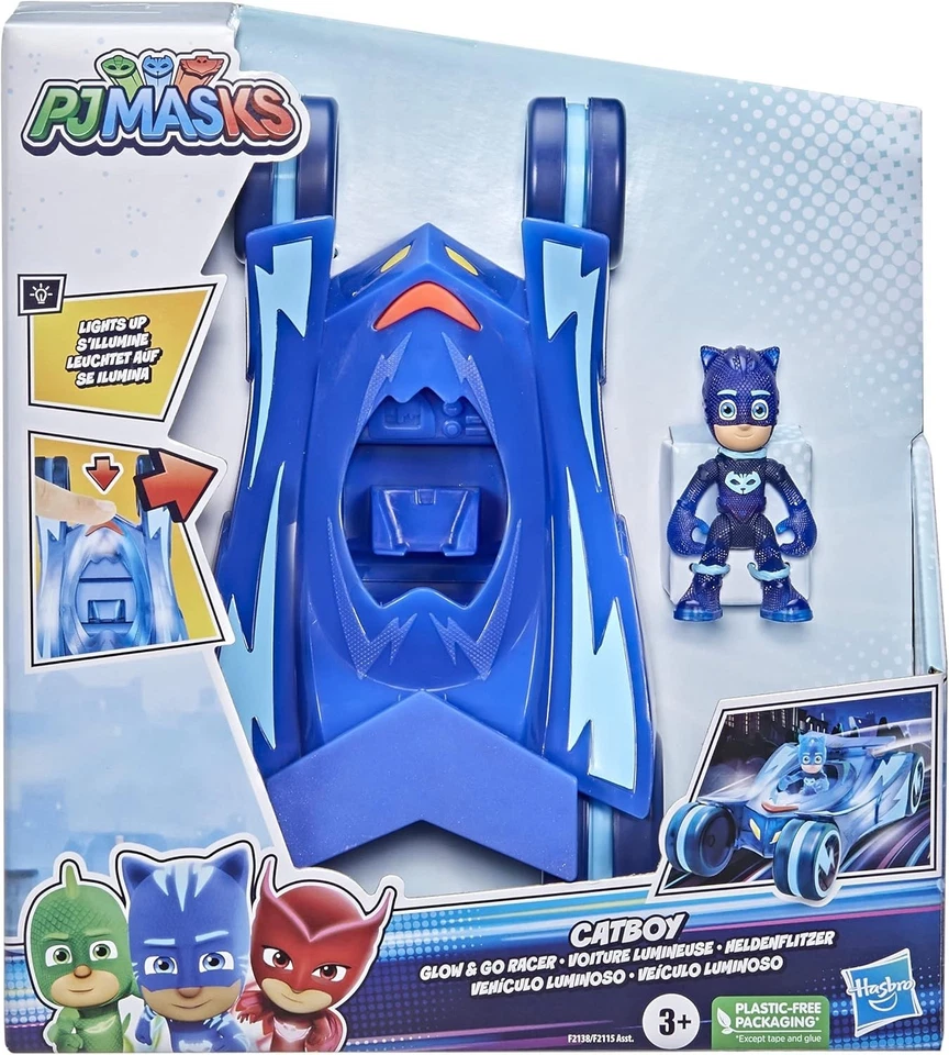PJ Masks Catboy Glow & Go Racer Fahrzeug & Figur Set Neu Kinder Weihnachten Spielzeug Geschenk 3+ - Bild 2 von 4
