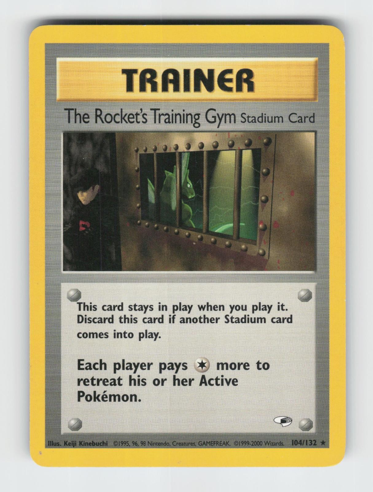 The Rocket's Training Gym 104/132 Unlimited Rare Gym Heroes Pokemon LP Kinebuchi