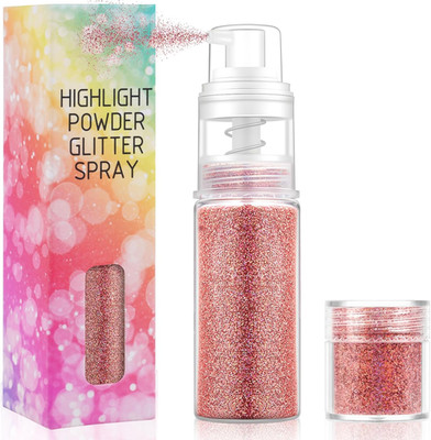 Glitter Powder Spray, Shiny Body Glitter Spray für Frauen Gesicht Glitzer mit Refi