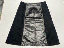 Josephine Vintage Y2K/1990's Black Leather Cotton Stretch Black Skirt 25 Clean