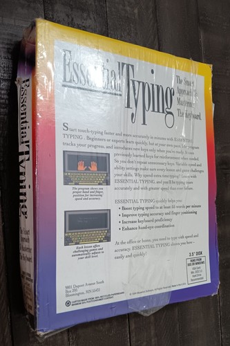 Pc Software Essential Typing DOS Windows 3.5 Inch Disk Damaged Box - Picture 3 of 4
