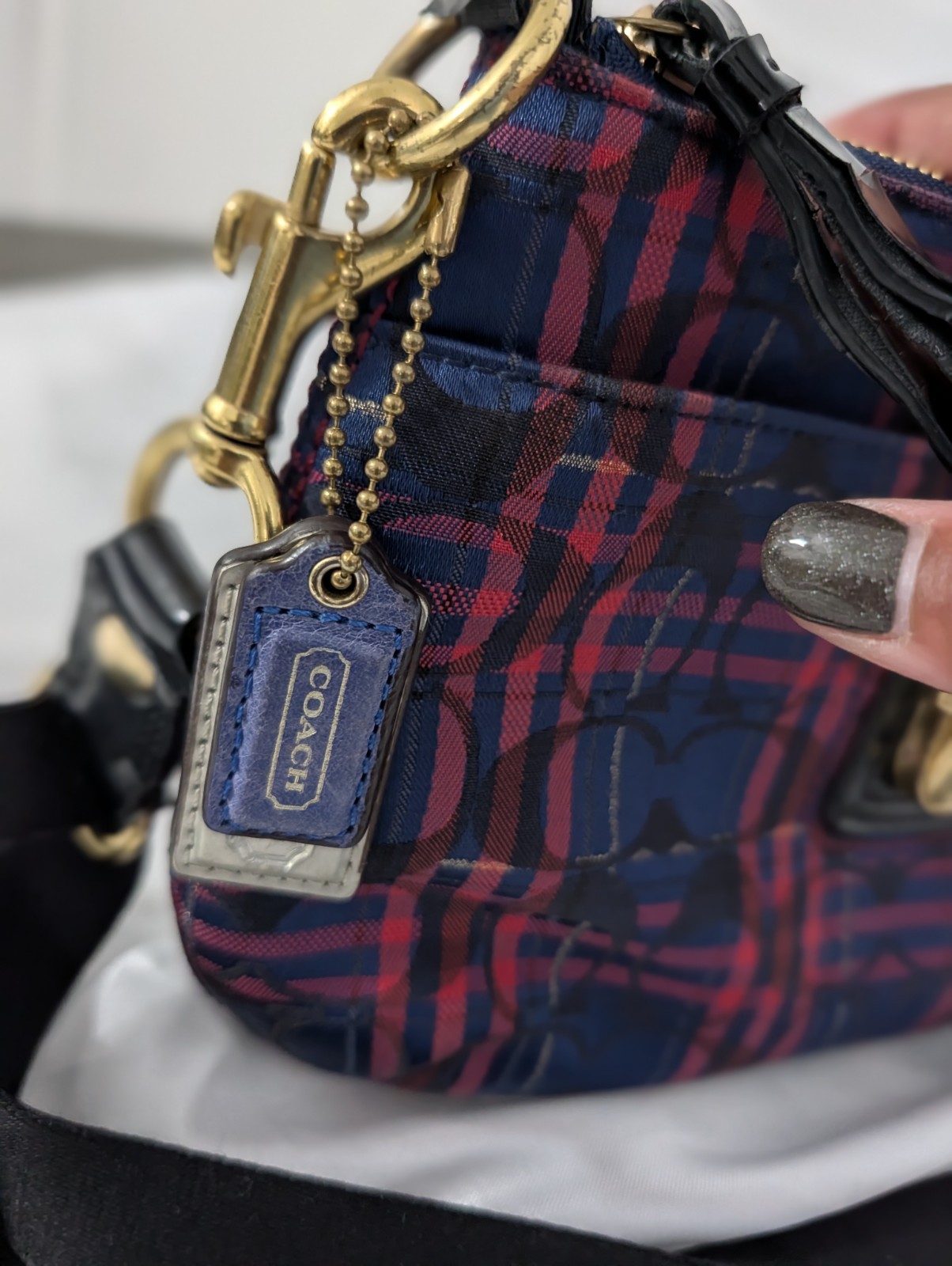Coach Poppy Tartan Plaid Crossbody Bag Signature C Na… - Gem