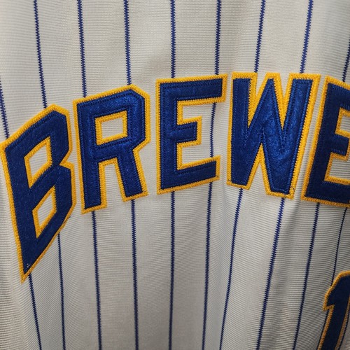 Robin Yount 1989 Milwaukee Brewers Men's Home White Cooperstown Jersey Size 40 - Picture 4 of 9