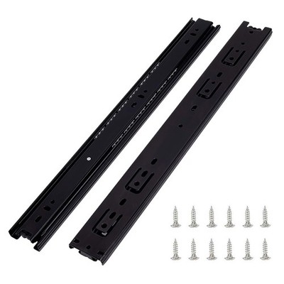 6 Pairs 24'' Full Extension Ball Bearing Side Mount Drawer Slides Black